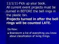11/1/11-Pick up your book. All current event projects must be turned in BEFORE the bell rings in the plastic bin.  Projects turned in after the bell rings will be counted LATE. PowerPoint PPT Presentation