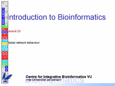 PPT – Introduction to Bioinformatics PowerPoint presentation | free to ...