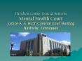 Davidson County General Sessions Mental Health Court Justice A. A. Birch Criminal Court Building Nashville, Tennessee PowerPoint PPT Presentation