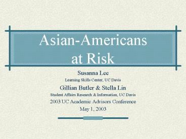 Asian-Americans at Risk