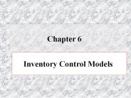 Inventory Control Models