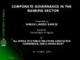 CORPORATE GOVERNANCE IN THE BANKING SECTOR PowerPoint PPT Presentation