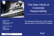 The Sarbanes-Oxley Act