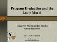 Program Evaluation and the Logic Model PowerPoint PPT Presentation
