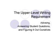 The Upper-Level Writing Requirement