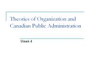 Theories of Organization and Canadian Public Administration