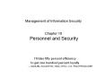 Management of Information Security  Chapter 10 Personnel and Security PowerPoint PPT Presentation