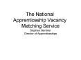 The National Apprenticeship Vacancy Matching Service Stephen Gardner Director of Apprenticeships PowerPoint PPT Presentation