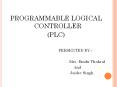 PROGRAMMABLE LOGICAL CONTROLLER PowerPoint PPT Presentation