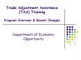 Trade Adjustment Assistance (TAA) Training Program Overview PowerPoint PPT Presentation