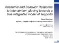 Academic and Behavior Response to Intervention: Moving towards a true integrated model of supports PowerPoint PPT Presentation