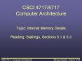 CSCI 4717/5717 Computer Architecture PowerPoint PPT Presentation