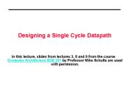 Designing a Single Cycle Datapath