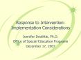 Response to Intervention: Implementation Considerations PowerPoint PPT Presentation