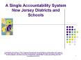 A Single Accountability System New Jersey Districts and Schools PowerPoint PPT Presentation