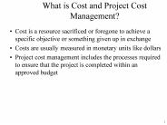 What is Cost and Project Cost Management?