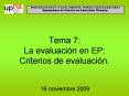 Tema 7: La evaluaci PowerPoint PPT Presentation