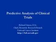 Predictive Analysis of Clinical Trials