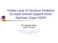 Protein Local 3D Structure Prediction by Super Granule Support Vector Machines (Super GSVM) PowerPoint PPT Presentation
