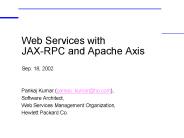 Web Services with JAX-RPC and Apache Axis