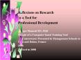 Reflexions on Research as a Tool for Professional Development PowerPoint PPT Presentation