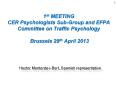 1st MEETING CER Psychologists Sub-Group and EFPA Committee on Traffic Psychology  Brussels 29th April 2013 PowerPoint PPT Presentation