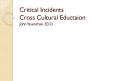 Critical Incidents Cross Cultural Eductaion PowerPoint PPT Presentation