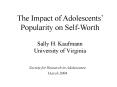 Sally H. Kaufmann University of Virginia PowerPoint PPT Presentation