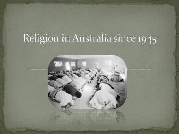 Religion in Australia since 1945