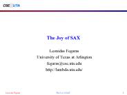 The Joy of SAX