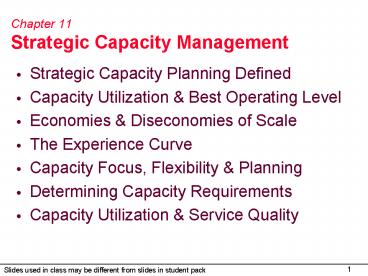 Ppt Chapter 11 Strategic Capacity Management Powerpoint Presentation Free To View Id 49a9 Nte3n