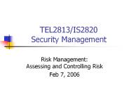 TEL2813/IS2820 Security Management