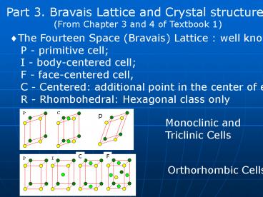 PPT – Part 3. Bravais Lattice and Crystal structures PowerPoint ...
