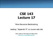 CSE 143 Lecture 17