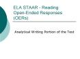 ELA STAAR - Reading Open-Ended Responses (OERs) PowerPoint PPT Presentation