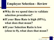 Employee Selection - Review
