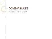 COMMA RULES