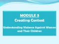 MODULE 3 Creating Context  Understanding Violence Against Women and Their Children PowerPoint PPT Presentation