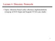 Lecture 6: Directory Protocols