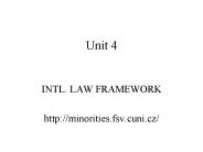 INTL. LAW FRAMEWORK