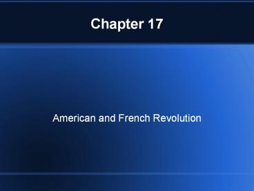 American and French Revolution