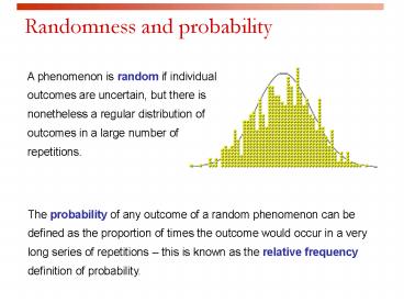 Randomness and probability