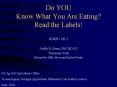 Do YOU Know What You Are Eating? Read the Labels! PowerPoint PPT Presentation