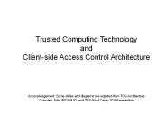 Trusted Computing Technology and Client-side Access Control Architecture