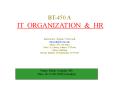 BT-450 A IT ORGANIZATION PowerPoint PPT Presentation
