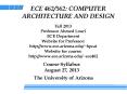 ECE462/562 Computer Architecture and Design PowerPoint PPT Presentation