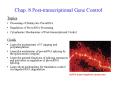 Chap. 8 Post-transcriptional Gene Control PowerPoint PPT Presentation