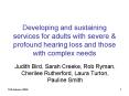 Developing and sustaining services for adults with severe PowerPoint PPT Presentation