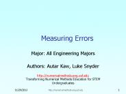 Measuring Errors