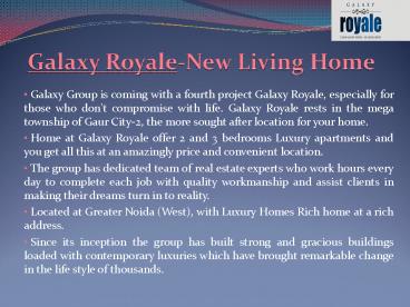 Galaxy Royale Noida Extension